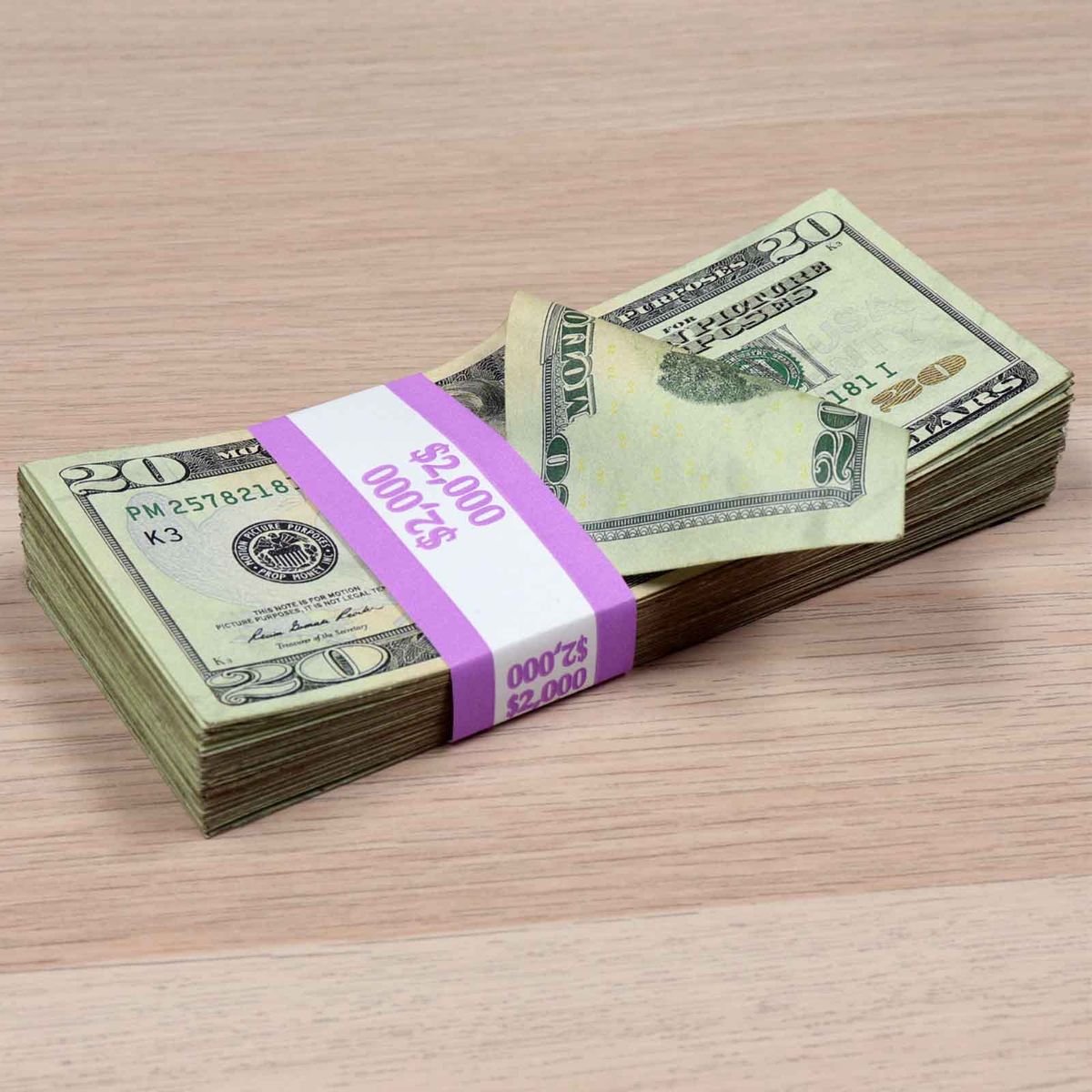 36d81c850b0f62a70852a27b7e60f29f $2,000 RealAged® Full Print New Series Prop Money Stack