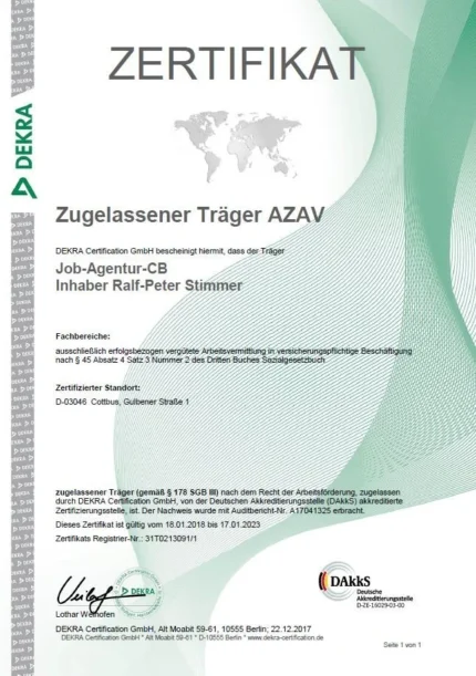 Buy AZAV certification online